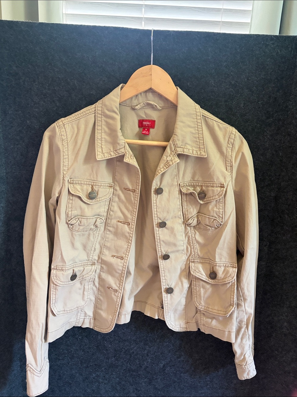 Mossimo Beige Cotton Utility Jean Jacket